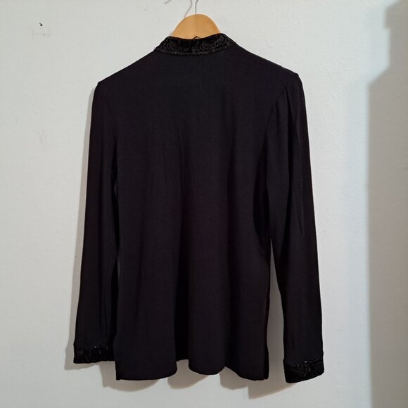 Talbots Petites Sequins Top Long Sleeve Black Color Size S - Picture 12 of 12